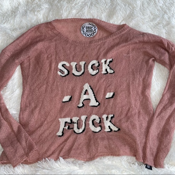 RARE DROPDEAD CASHMERE SWEATER SIZE S - Picture 4 of 4